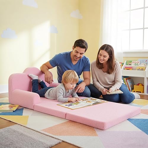 Miniatura 87 de Tiita Silla infantil de felpa para niños, sofá de felpa que brilla en la oscuridad, sofá para niños pequeños con funda lavable, asa de transporte,