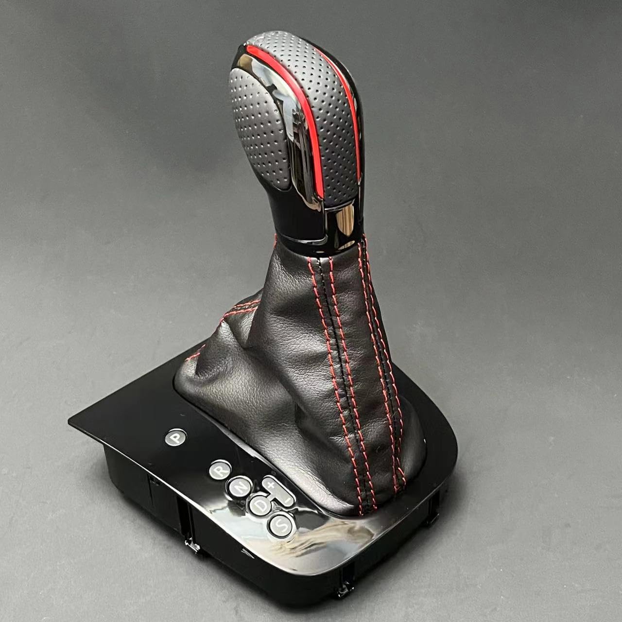 CGMIBOZ for VW for Golf 6 MK6 GTI GLI Jetta MK5 5KD713203A DSG Gear Shift Knob New LHD Lever Handball with Suede Leather Dust Cover(Red Line Hole)