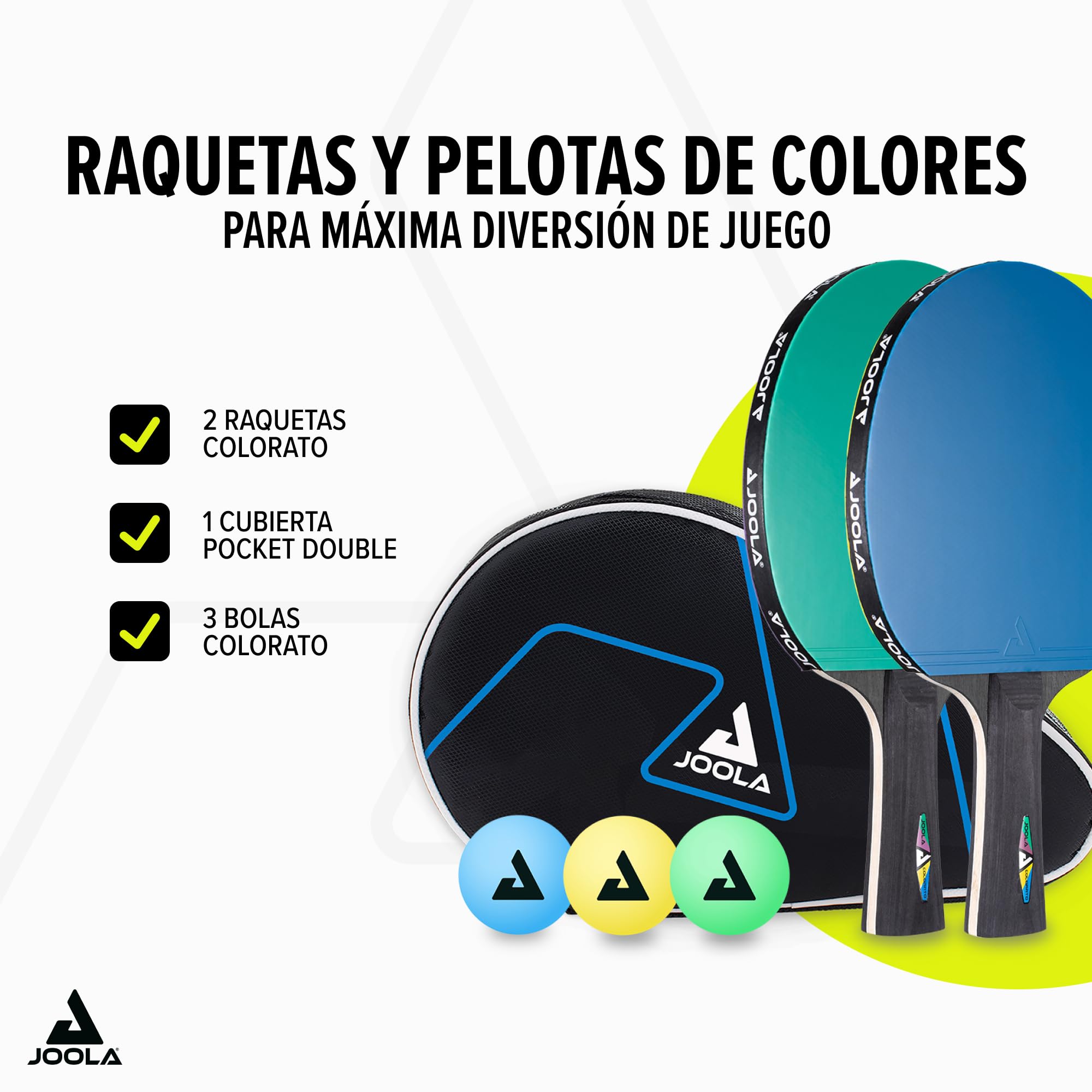 JOOLA Juego de Ping Pong Colorato, Multicolor