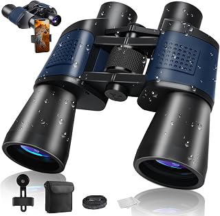 Jumelles 20x50 pour Adultes avec Vision Nocturne BAK4 Prism FMC Grande Vue
