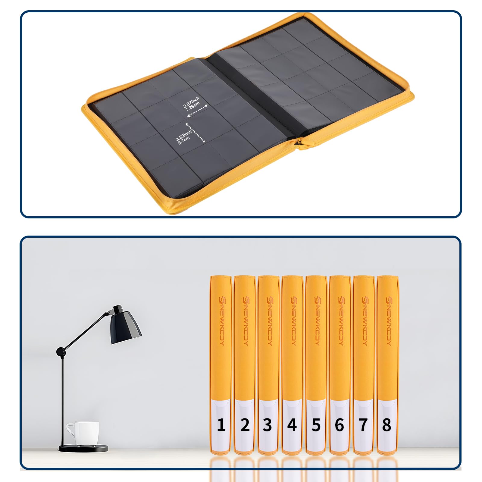 Snekdy - Carpeta de tarjetas coleccionables de 1024 bolsillos, álbum de tarjetas de 16 bolsillos, cubierta de piel sintética impermeable con carga lateral, sostiene tarjetas de juegos, béisbol
