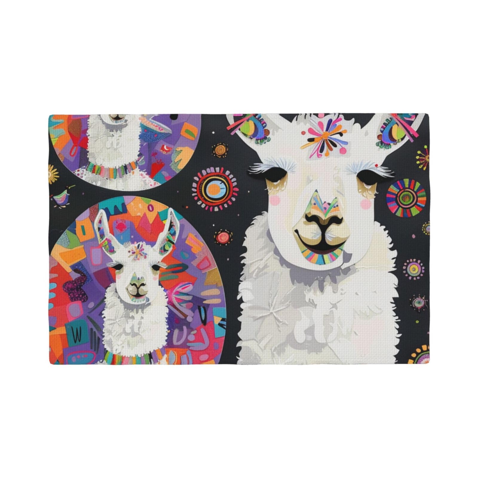 Sets de table en lin motif lama pour égayer vos repas de fête en cuisine