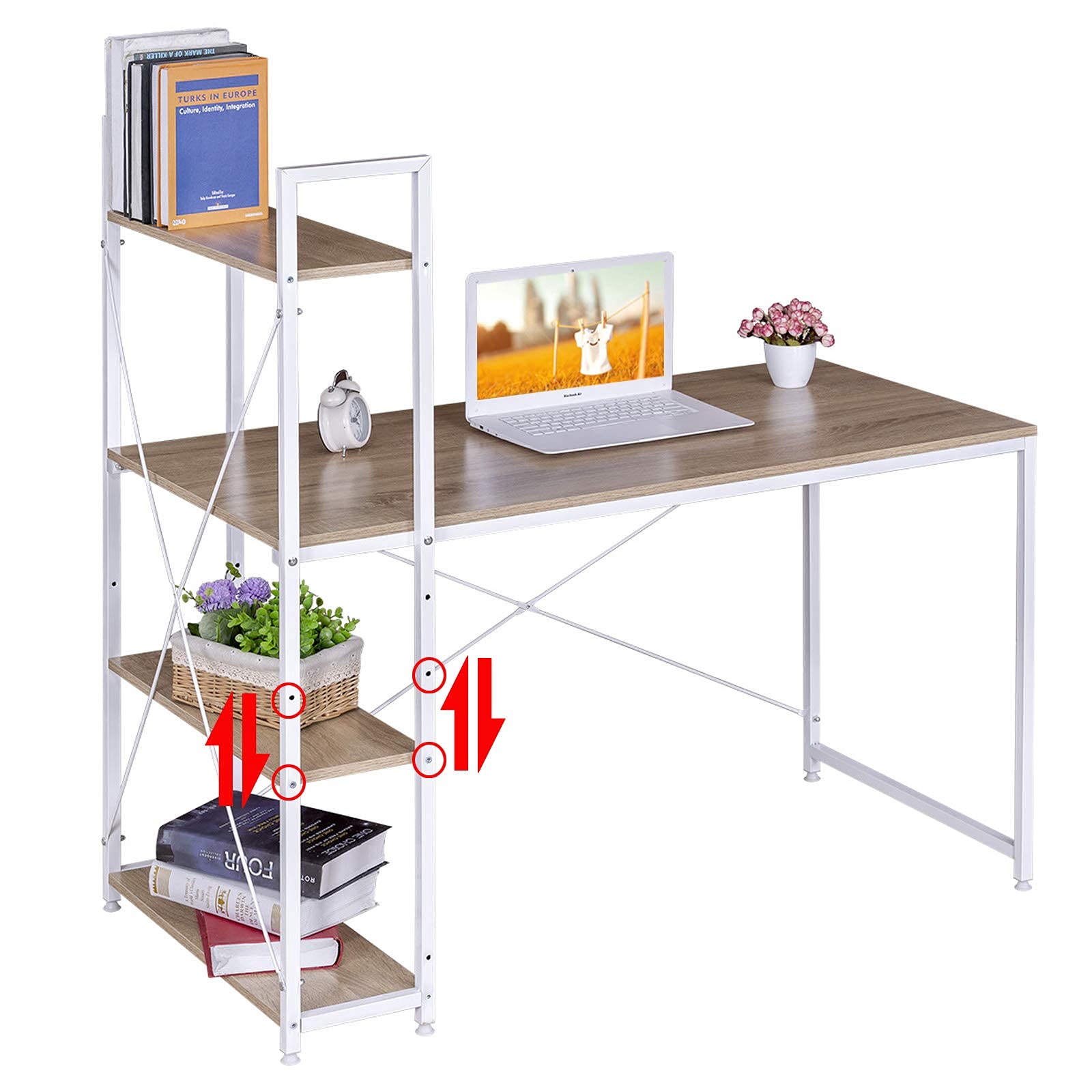 WOLTU Bureau d'Ordinateur, Table Informatique avec Rangement