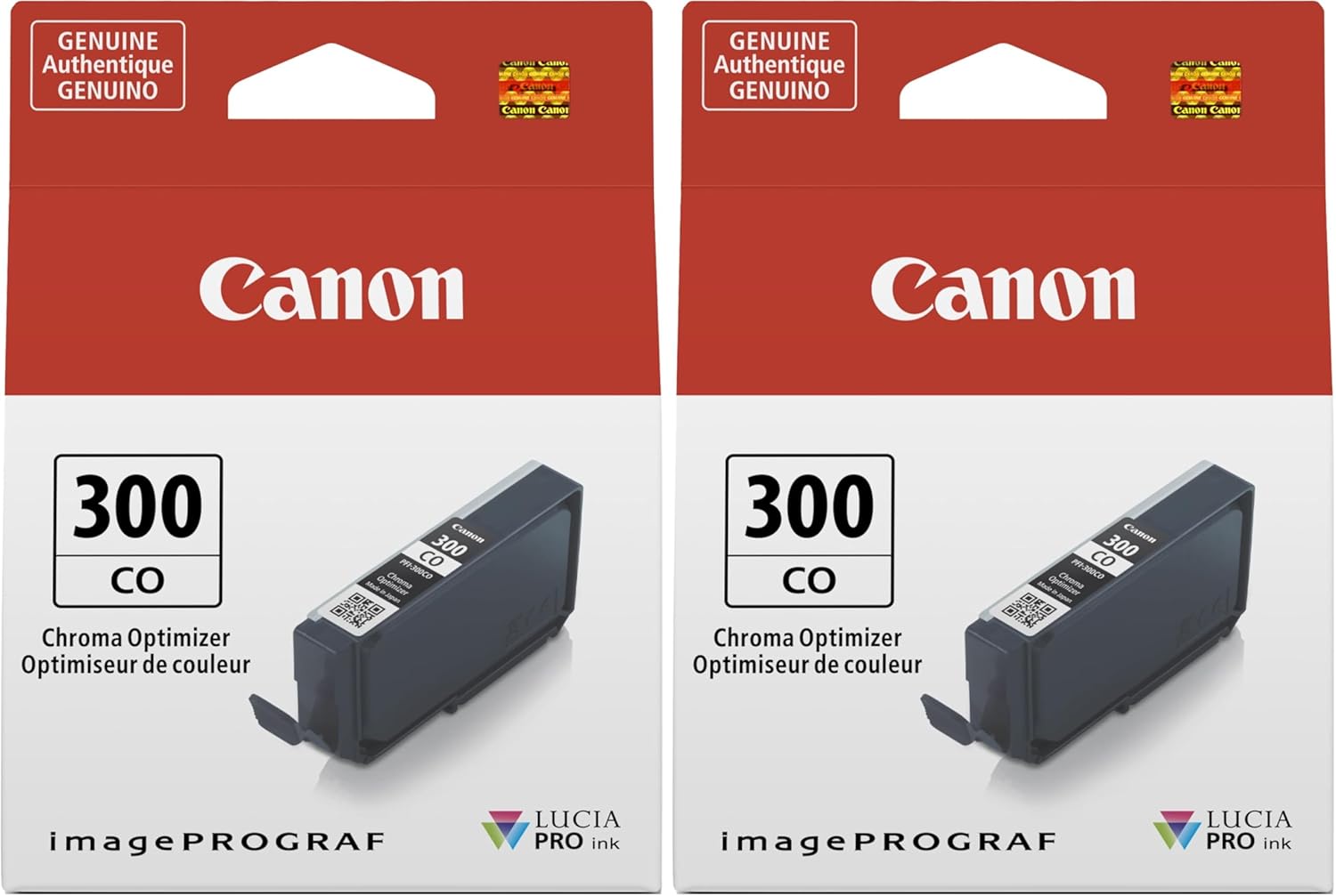 Canon PFI-300 Lucia PRO Ink, Chroma Optimizer, Compatible to imagePROGRAF PRO-300 Printer, Standard (4201C002) (Pack of 2)