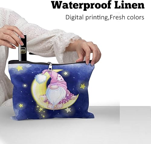 Miniatura 4 de Bolsa de maquillaje para mujer, Lindo gnomo soñoliento202