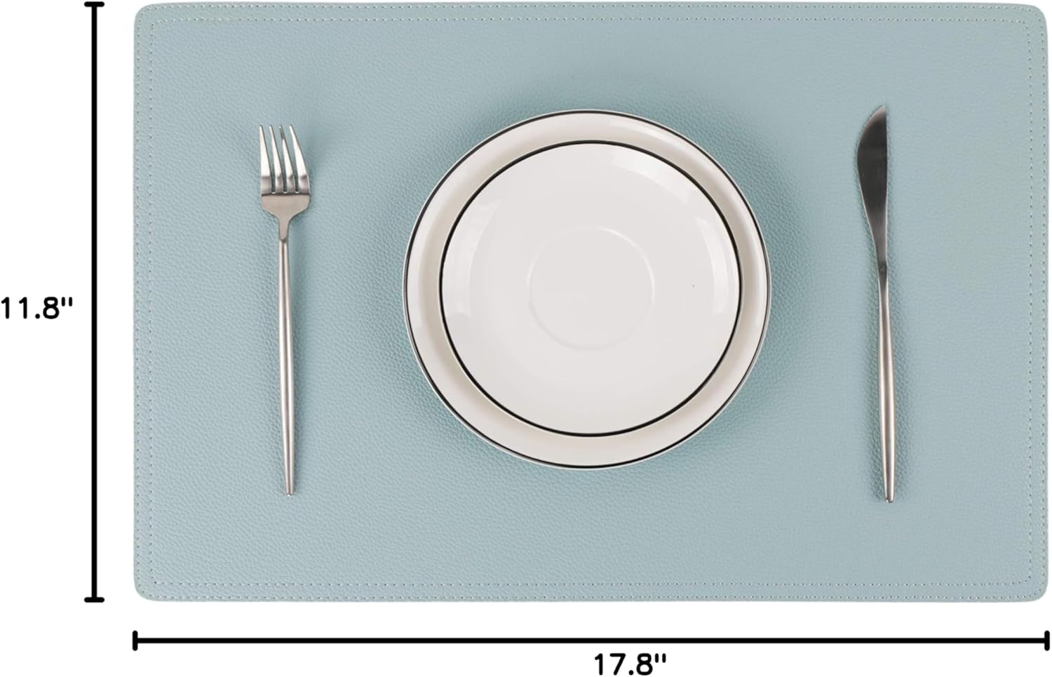 Faux Leather Placemats, PU Table Mats, Set of 4, Waterproof, Stain Resistant, Heat Resistant, Non-Slip Easy to Clean for Kitchen Dining Table,Conference Table C Teal Blue