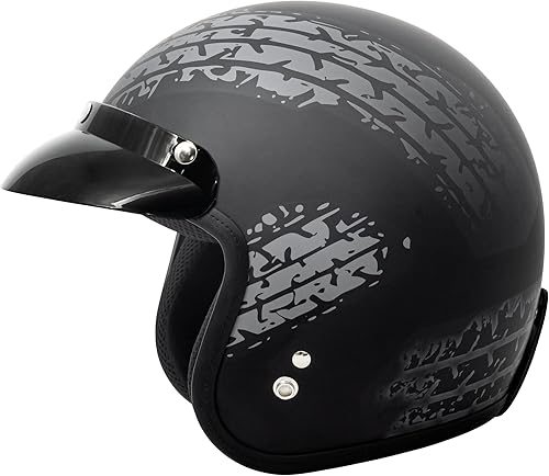 VCAN Casco de motocicleta V85C 34 de cara abierta aprobado por DOT