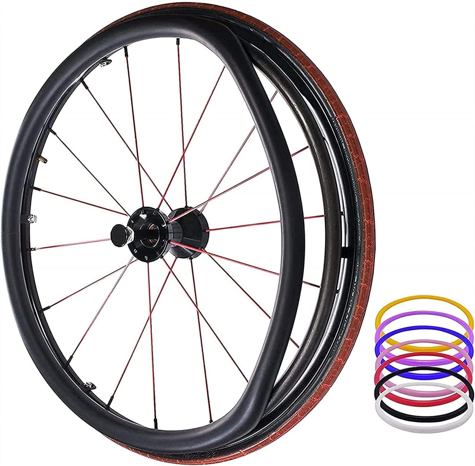 Coperture for bordo di spinta for sedia a rotelle, coperture for corrimano for sedia a rotelle, coperture protettive for anello di spinta, 1 paio ruota posteriore antiscivolo resistente all'usura, ane