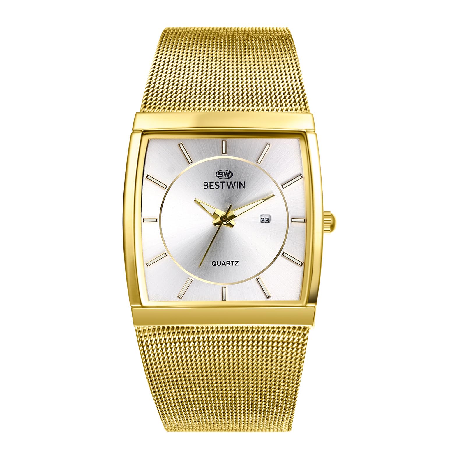 JewelryWe Damenuhr Elastische Uhr mit Pulsberechnung: 12/24H