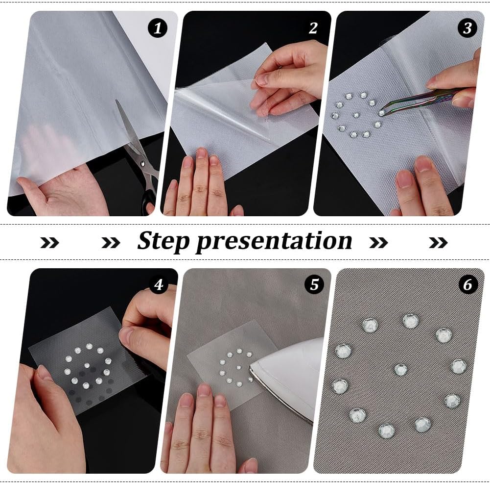 BENECREAT 32.8 Ft x15.7 Inches Hot fix Tape, Rhinestones Transfer Paper Roll, PET Rhinestone Tape for Pattern Transfer, Rhinestones Decoration for T-Shirt, Cloth