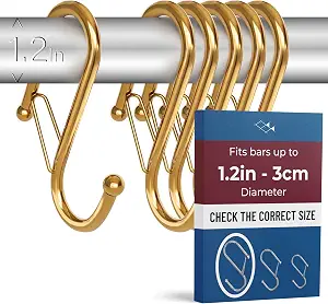 Gold S Hooks (6 piece)
