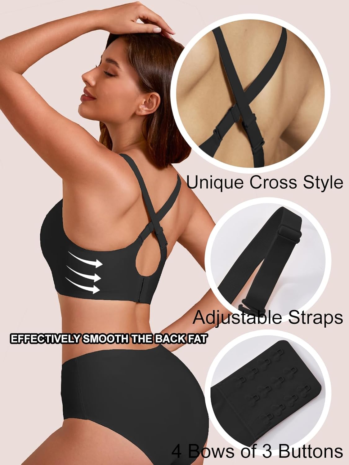 COCOMARTS Jelly Bras for Women No Underwire Push Up V Mesh Seamless Comfort Tshirt Bra Supportive Lift Bralette Everyday Bra - Image 5