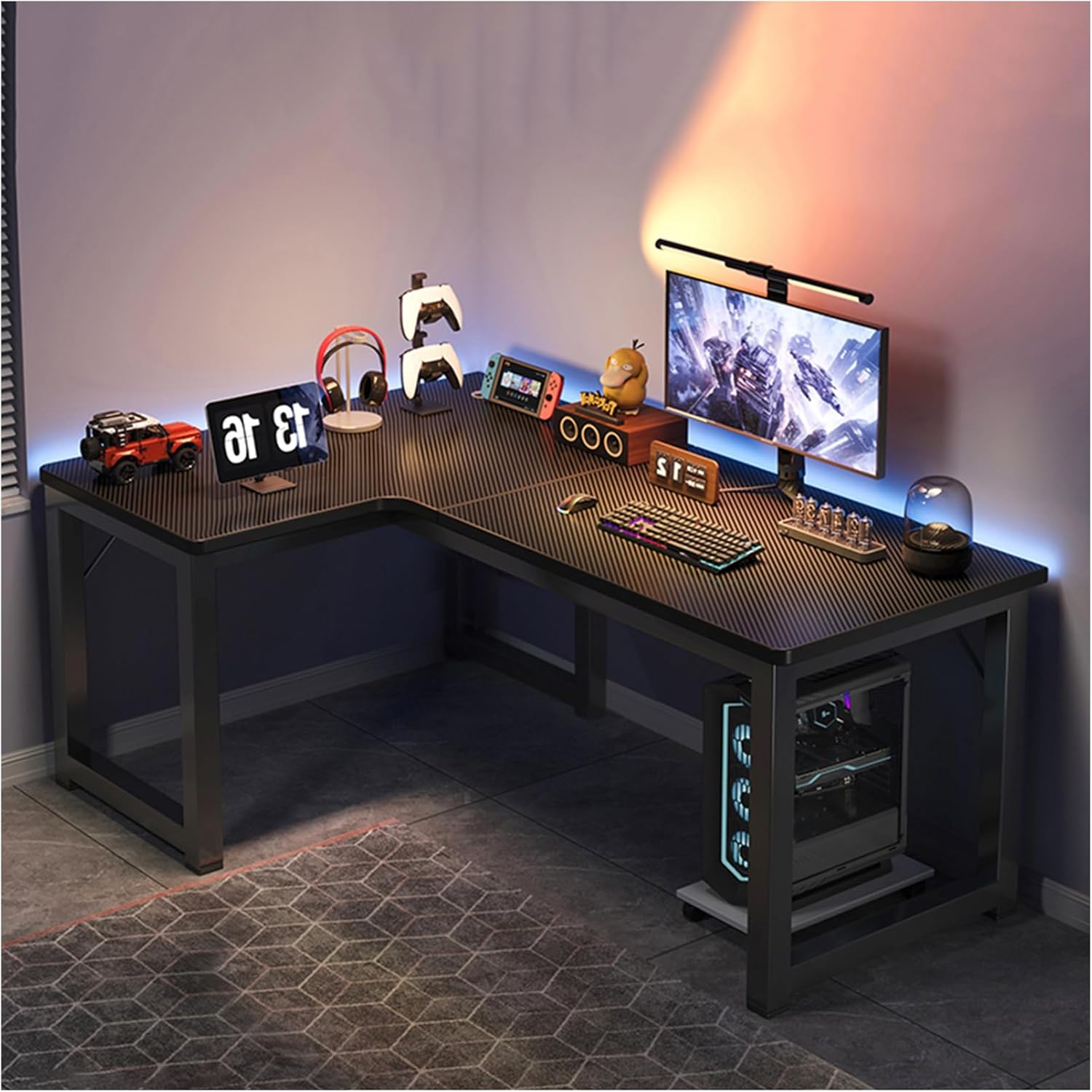 Victone L字デスク ゲーミングデスク メーカー一年