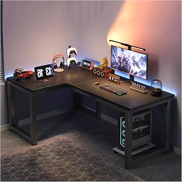 Large L-Shaped Desk, Computer Desk, Gaming L-Shaped, Computer, Gaming Desk, Home Office Computer, Study, Storage, Office, Space-Saving, Work from Home, Easy Assembly, Compatible with Monitor Arm