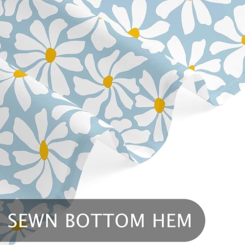 Miniatura 70 de Cortina de ducha floral de margaritas azules, cortina de ducha bohemia con flores de primavera para baño femenino, juego de cortina de ducha moderna