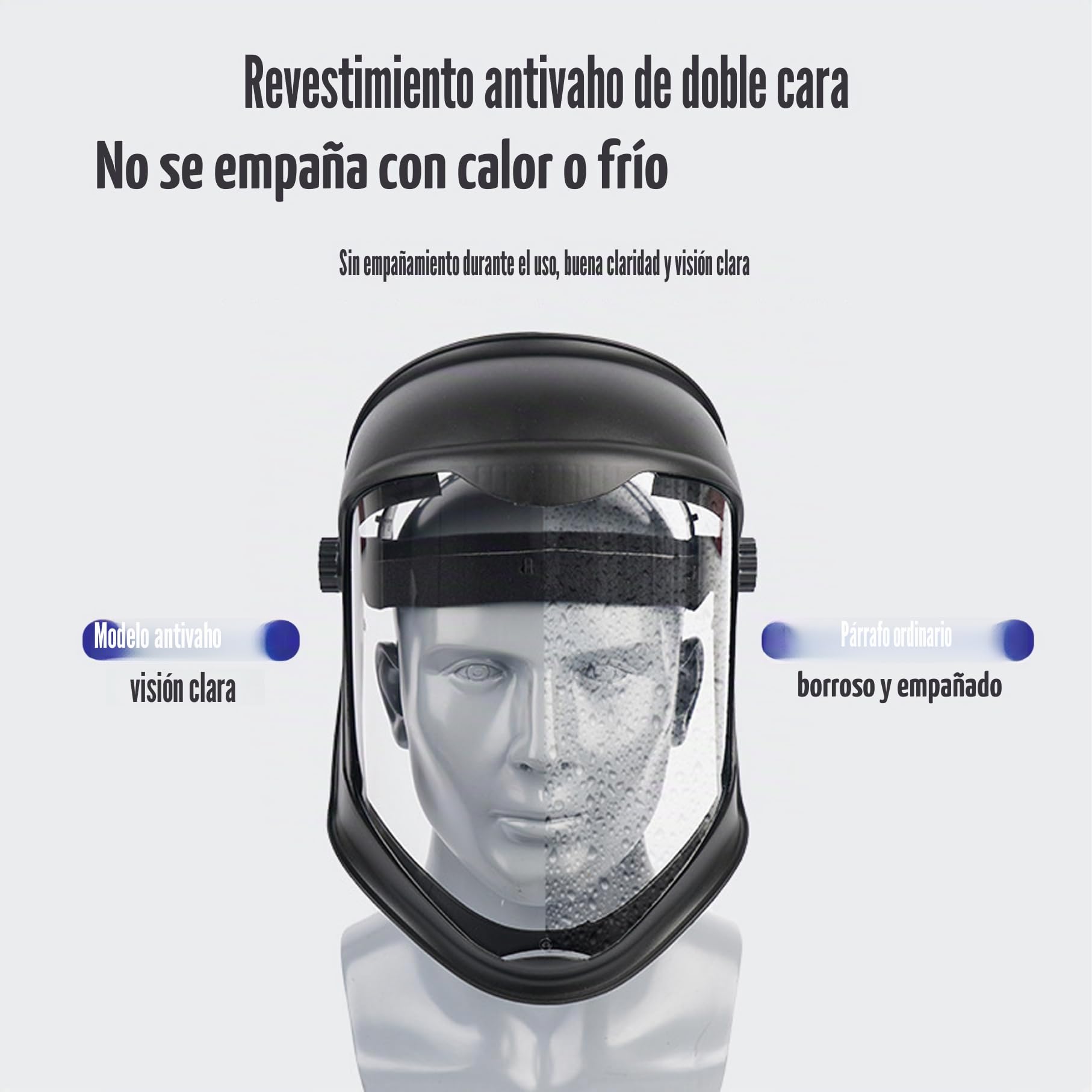 Escudo facial, máscara de cara anti-fog de máscara de cara protectora de máscara de cara completa Marabla de cara llena ajustable PC impactable PC Impacto Face resistente