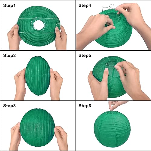 Miniatura 4 de Juego de 18 faroles de papel de Navidad para colgar en color rojo, verde, blanco, dorado, para bodas, cumpleaños, despedidas de soltera, baby