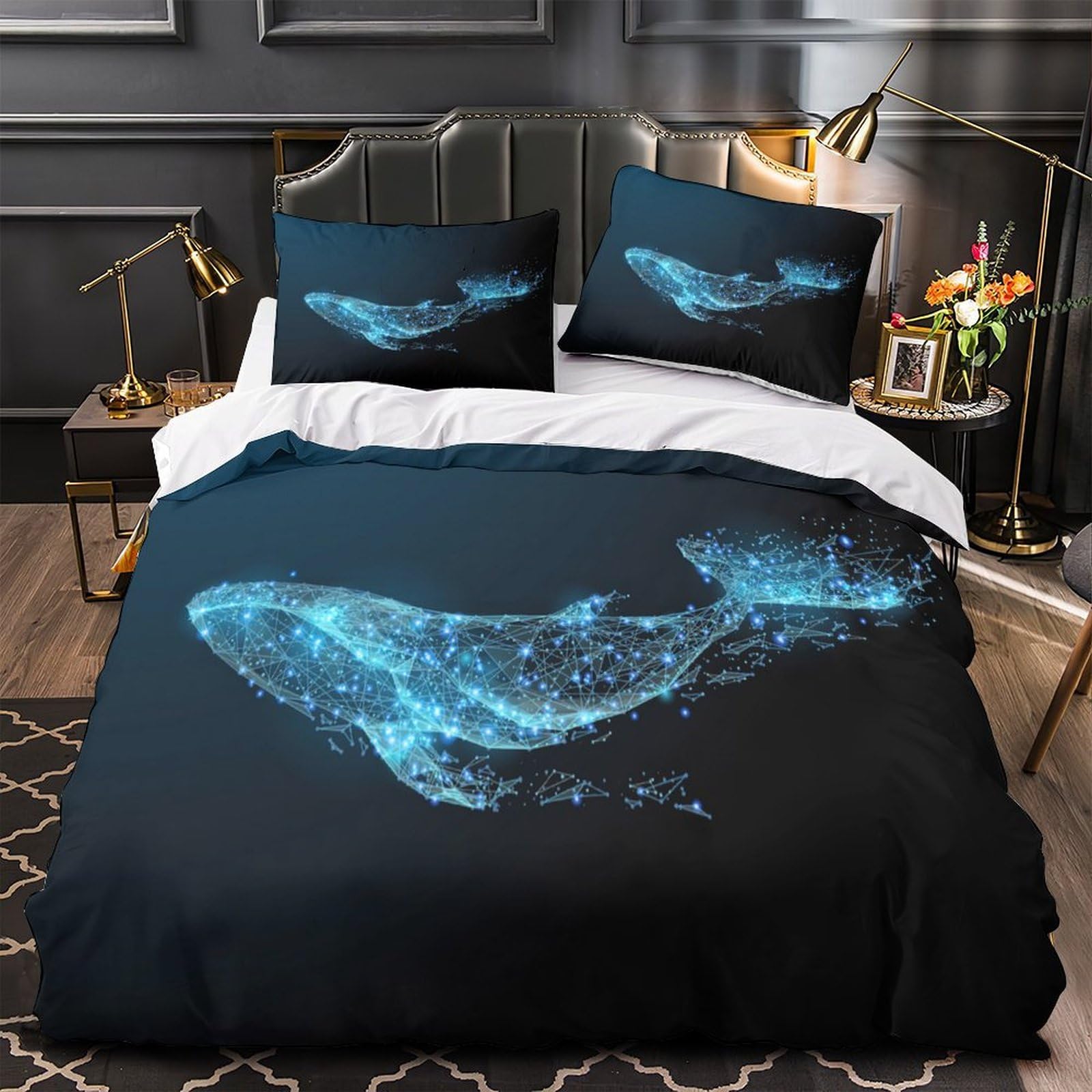 Housse de couette fléchettes 3D hypoallergique et douce en microfibre légère