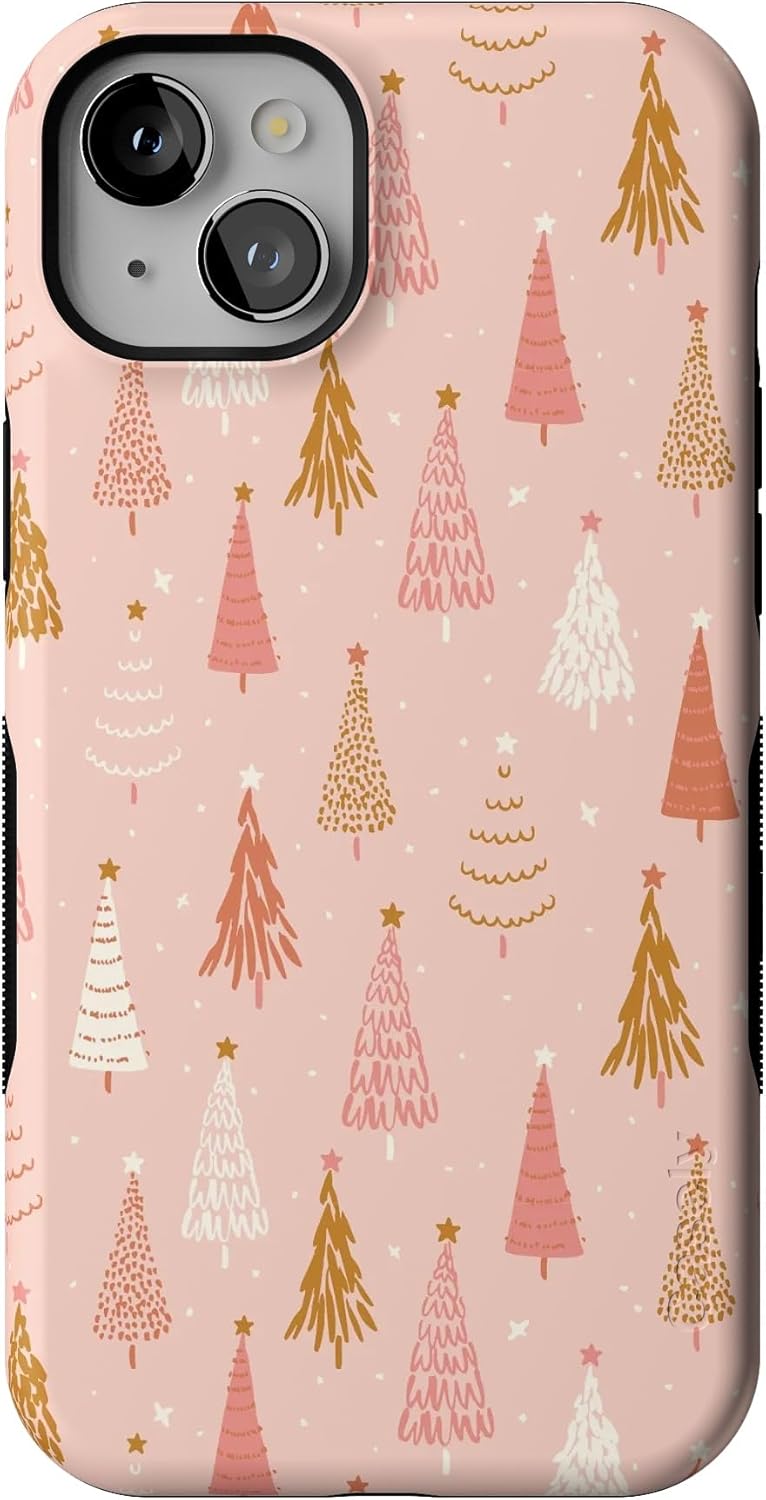 Casely iPhone 15 Case | Bubblegum Forest | Christmas Tree | Bold Protective Case Design | Compatible with MagSafe