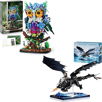 JOJO&Peach Floral Owl Toy Building Sets & Night Dragon Building Sets