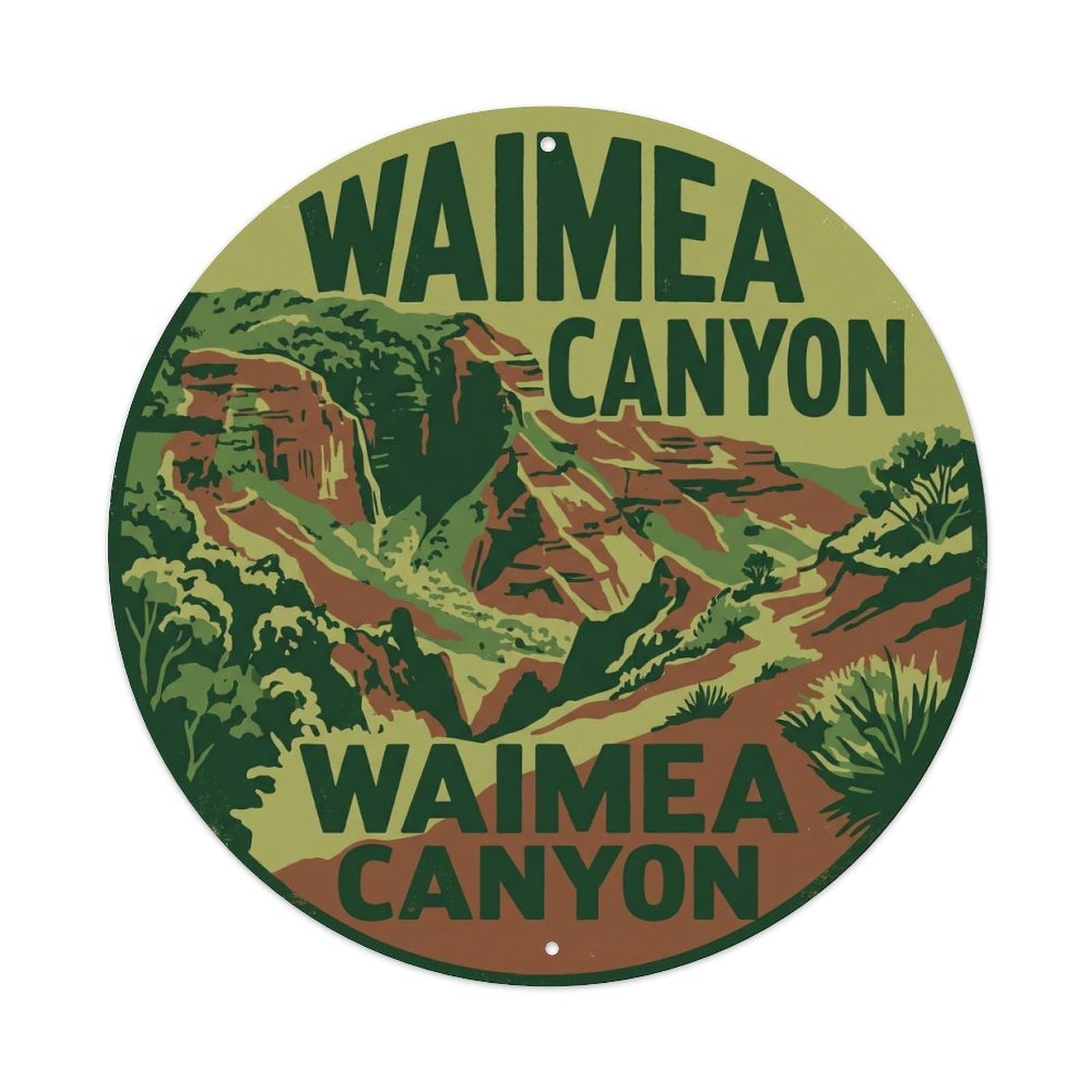 Valley Travel Waimea Canyon Hawaii Scenic Metal Tin Sign