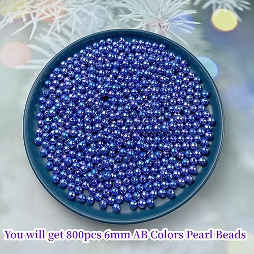 Miniatura 2 de 800 cuentas de perlas de 0236 pulgadas perlas redondas a granel para pulseras collares joyas manualidades costura decoración del hogar relleno de