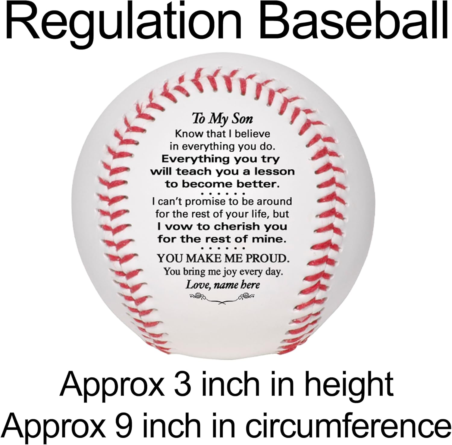 Personalized Baseball to Our Grandson, to Our Son, to My Son, to My Grandson from Mom & Dad - from Grandma & Grandpa - Graduation Birthday Wedding Anniversary Keepsake