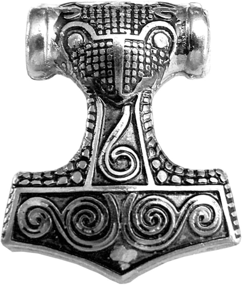 Germanenschmuck Thor's Hammer Pendant for Chain | with 925 Sterling Silver Plated Sickenhammer Pendant Thor Hammer Amulet for Chain