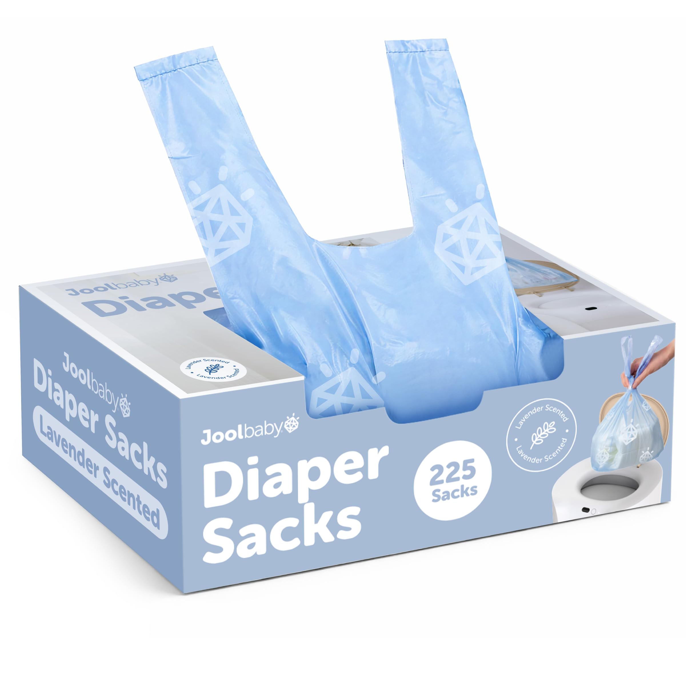 Jool Baby Diaper Disposable Bags (225 Count) - Lavender-Scented, Easy to Tie – Great for At Home & On the Go - 1