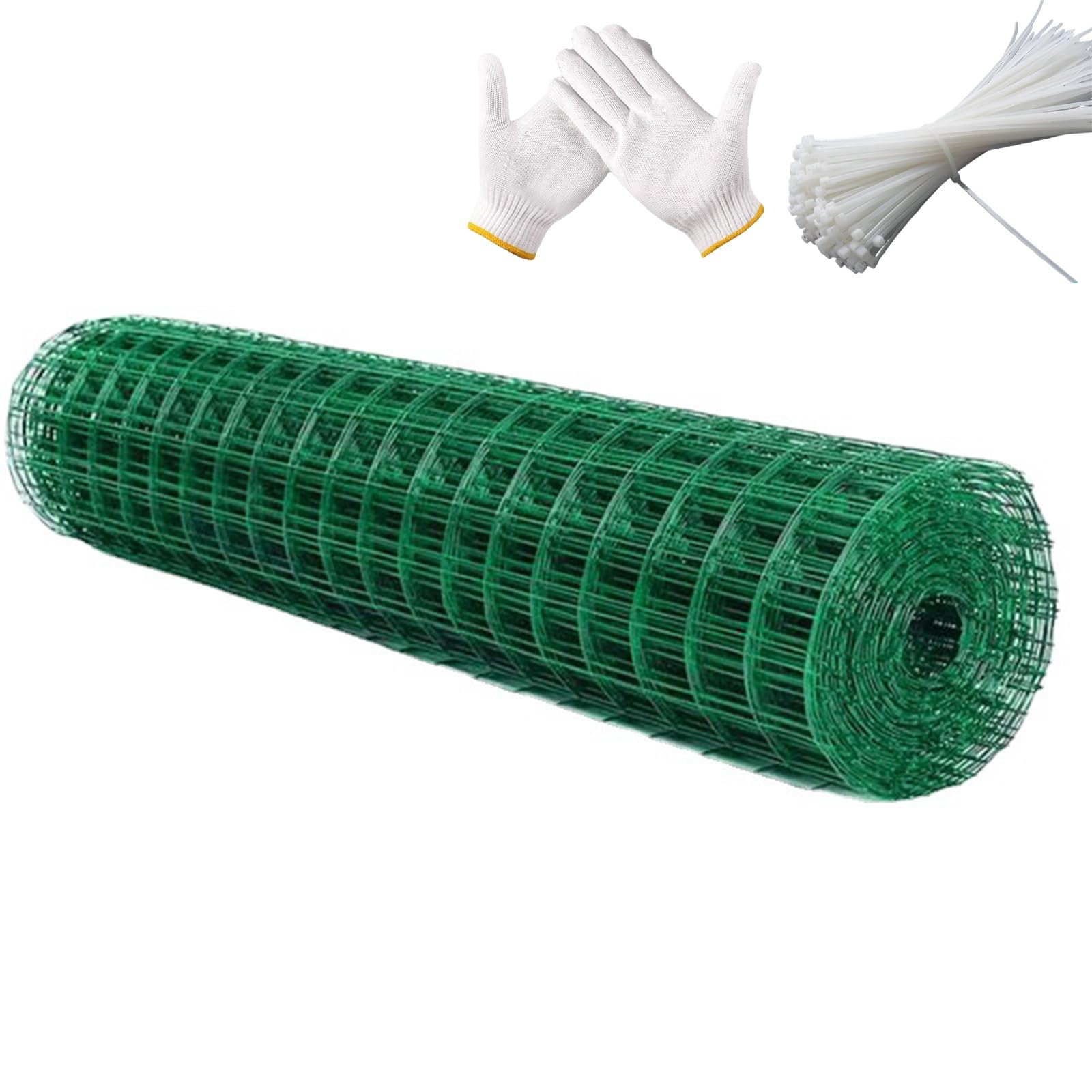 Siatka Spawana Klasy Profesjonalnej, Wytrzymałe Ogrodzenie Powlekane PVC do Ochrony Przemysłowej Rolniczej i Domowej(Green,1.2x30m,3.0mm)