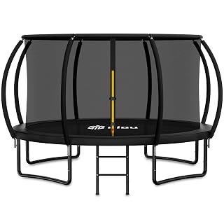 Gigu 10FT 12FT 14FT Recreational Trampolines with Enclosure Net and Ladder and Anti-Rust Coating, ASTM Approved Trampoline Outdoor for Kids and Adults Outdoor Yard Trampolines - Amazon product rated Grade A