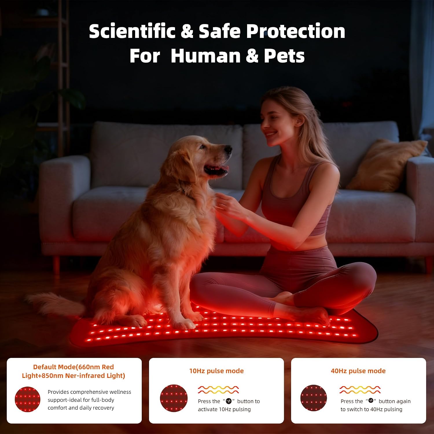 Red Light Therapy Mat for Body, 240 LEDs 32"x15" Near Infrared Light Therapy Pad with 660nm & 850nm Wavelength, Home Use for Back Belly Knee Joint Muscle Comfort