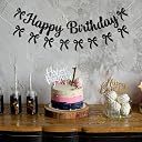 TrifleArte Happy Birthday Bow Banner Black Glitter | Elegant Birthday Decoration with Bow Garland | Reusable Party Decor for Kids & Adults gallery image