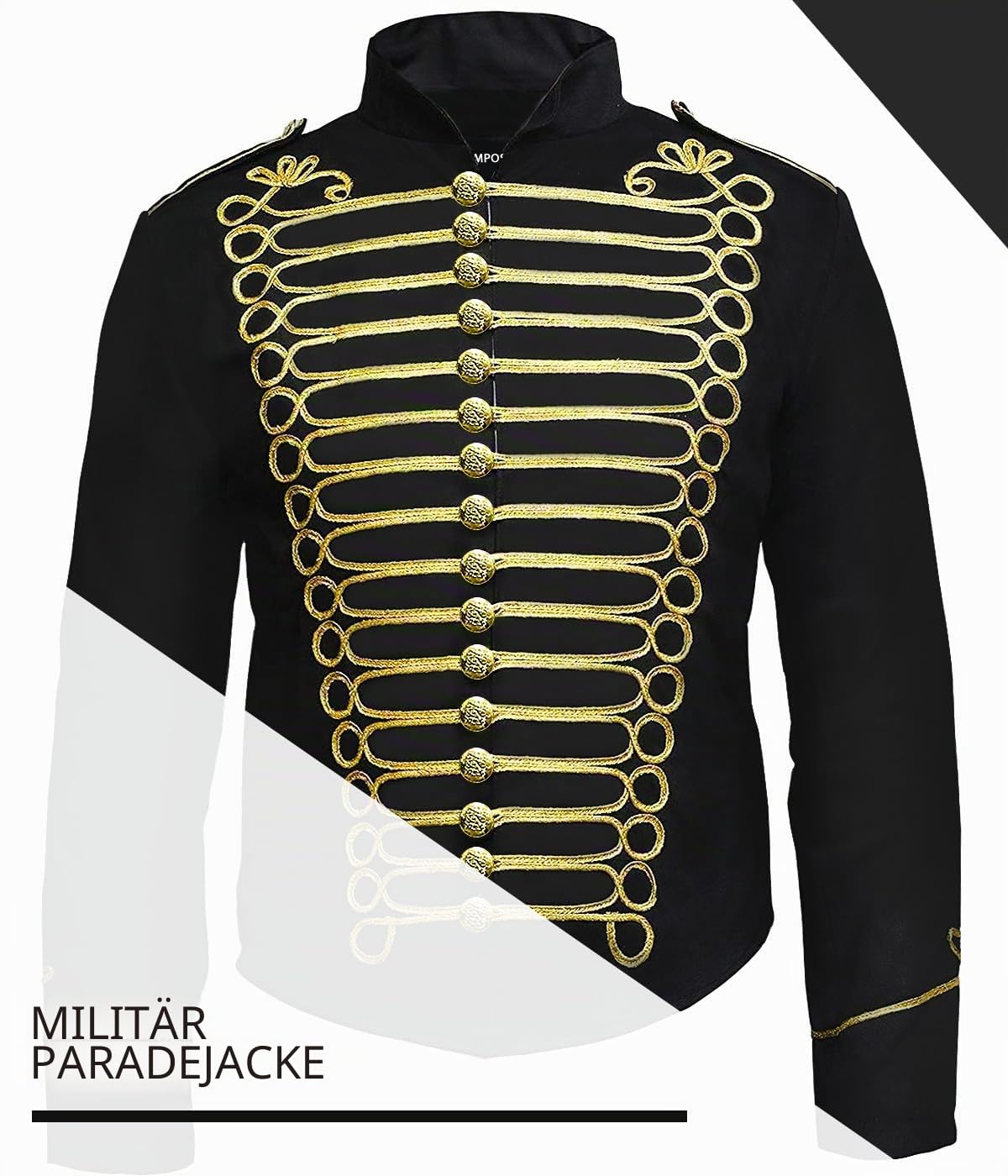 Pamposh Steampunk Hussar Napoleon Military Drummer Parade Jacke