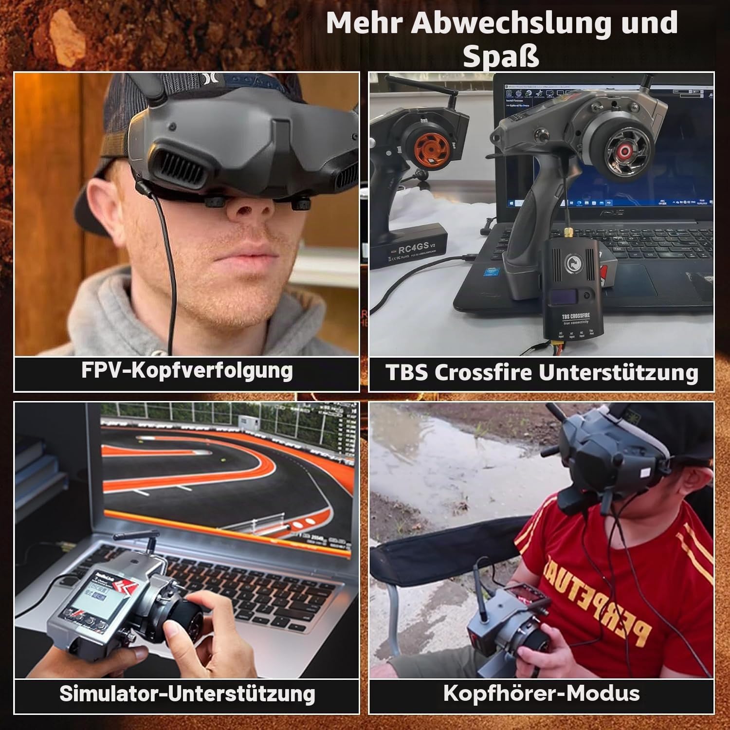Radiolink RC6GS V3 2,4 GHz 7-Kanal-RC-Fernsteuerung und R7FG-Gyro-Empfänger | RC-Fernsteuerung mit Empfänger-Set, 600 m Reichweite, RC-Fernbedienung mit und Empfänger-Set für RC-Autos/Boote