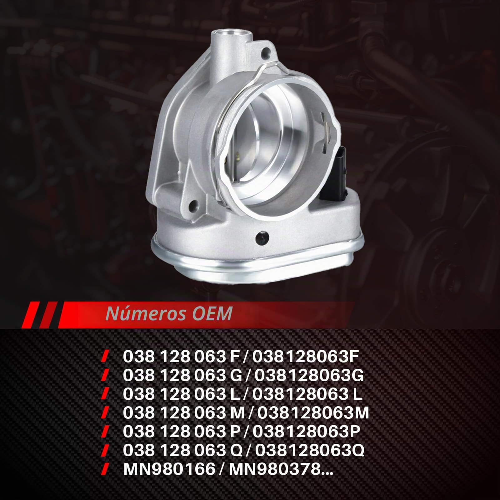 álvula de Control del Acelerador de Repuesto para A3 8L/8P (2001-2010), Golf IV V VI 1.9TDI 2.0TDI, Passat B5.5/B6 (2001-2010) y Superb (2008-2010) 2.0TDI. 038128063F 038128063P 038128063G