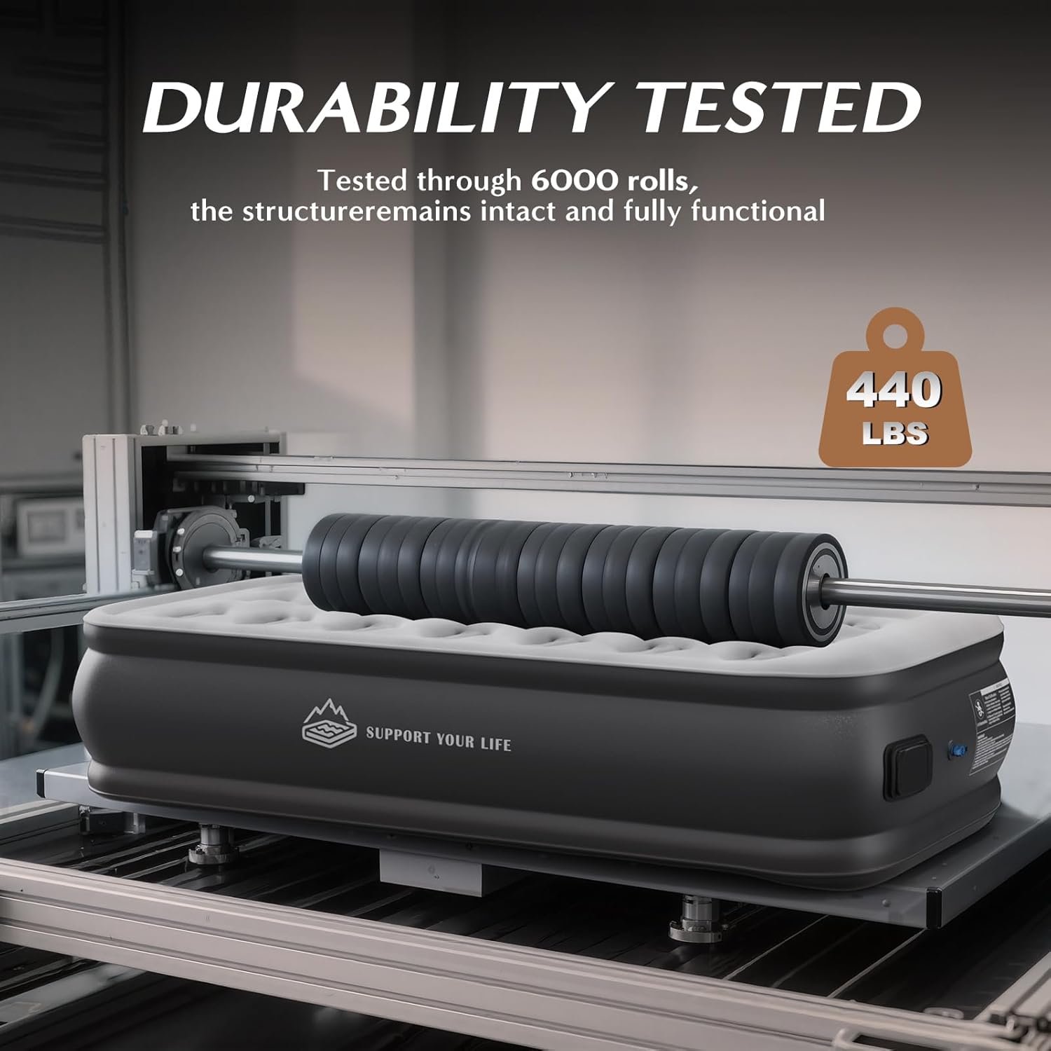 Twin Air Mattress with Built in Pump Newly Upgraded one-Touch air Mattress with pillowNo Peculiar Smell for Camping,Home,Guests & Portable Travel,18"/440lbs Max Blow Up Bed Gray