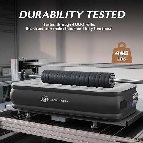 Miniatura 7 de Colchón de aire Queen con bomba incorporada, colchón de aire de un solo toque con almohada, sin olor peculiar para camping, hogar, invitados y