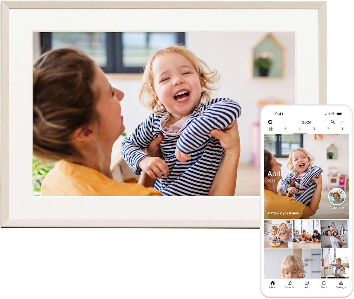 FamilyAlbum Digital Photo Frame, 10.1” HD Wi-Fi Smart Frame with Touchscreen Display, Easy Sharing via The FamilyAlbum App, Private & Secure Cloud Storage for Families & Grandparents