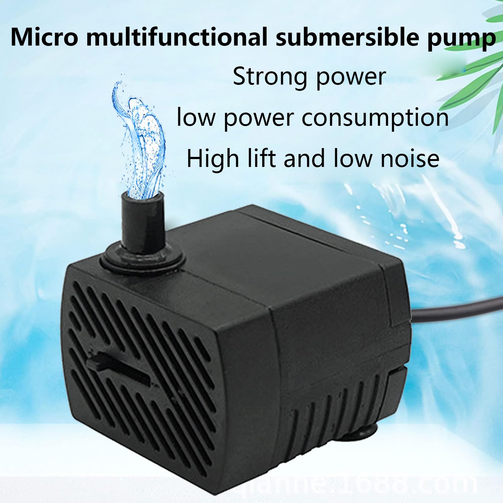 GERUI 2 x mini pompa wodna, 280 l/h, 4 W, 220 V-240 V, 50/60 Hz, regulowana objętość wody 8/13 mm, pompa do fontanny, nadaje się do małych akwariów, pomp do akwarium, ogrodów