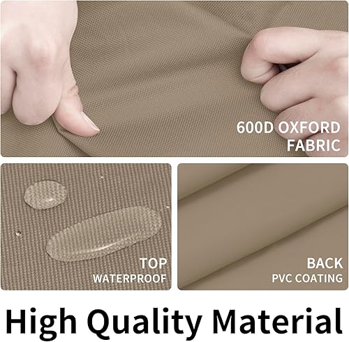 Miniatura 41 de Easy-Going Funda resistente 600D para muebles de patio, juego de mesa y silla rectangular para exteriores, funda impermeable para muebles Negro