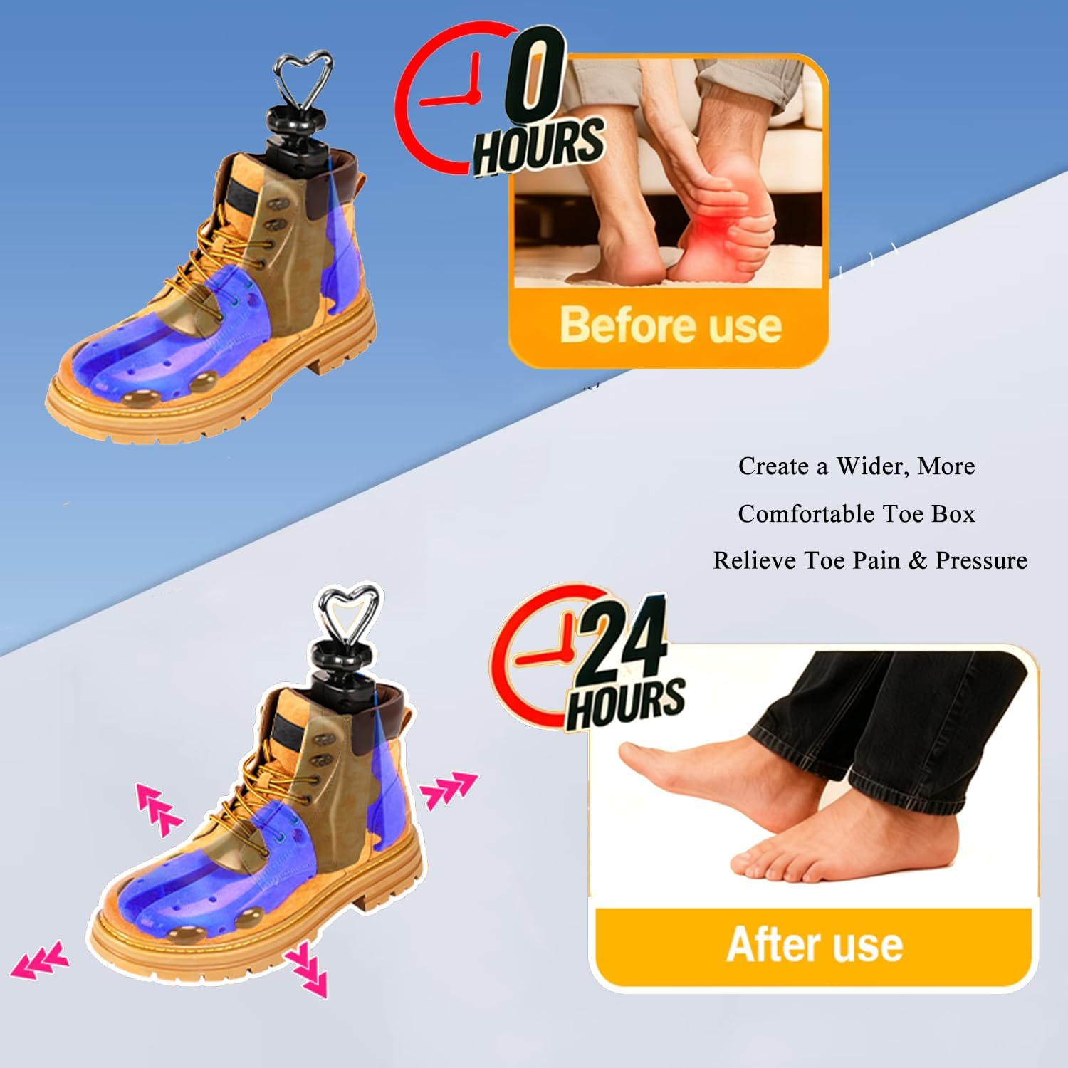 Shoe Stretcher Boot Stretcher Adjustable Width and Length Shoe Stretcher Widener Expander Wide Feet Boot Stretcher