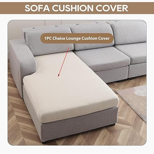Miniatura 6 de NeColorLife Funda de terciopelo para sofá modular, funda de cojín gruesa para sofá con banda elástica para sofá seccional izquierdo y derecho (1