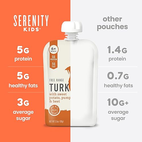 Miniatura 8 de Serenity Kids Más de 6 meses de carnes + verduras mixtas de puré de alimentos para bebés, paquete variado de 18 unidades, sin frutas azucaradas ni