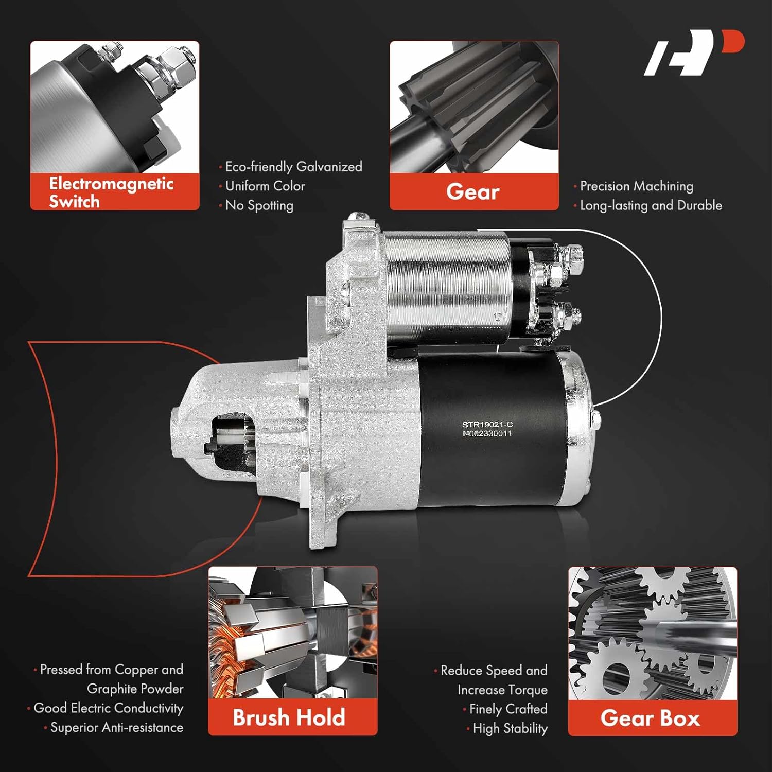A-Premium Starter Motor Compatible with Pontiac G8 2008-2009 3.6L, 12V 1.4KW 13-Teeth Clockwise, Replace# M000T35275, 92204529