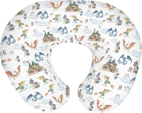 Miniatura 10 de Fundas de almohada de lactancia de dragones de acuarela para niños y niñas, diseño de alas de dragón de cuento de hadas, fundas de lactancia para