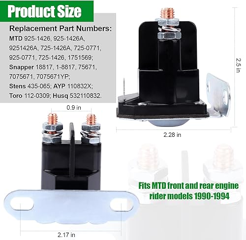 Miniatura 4 de dh Solenoide de arranque compatible con MTD Cub Cadet 725-1426 925-1426A Wsry
