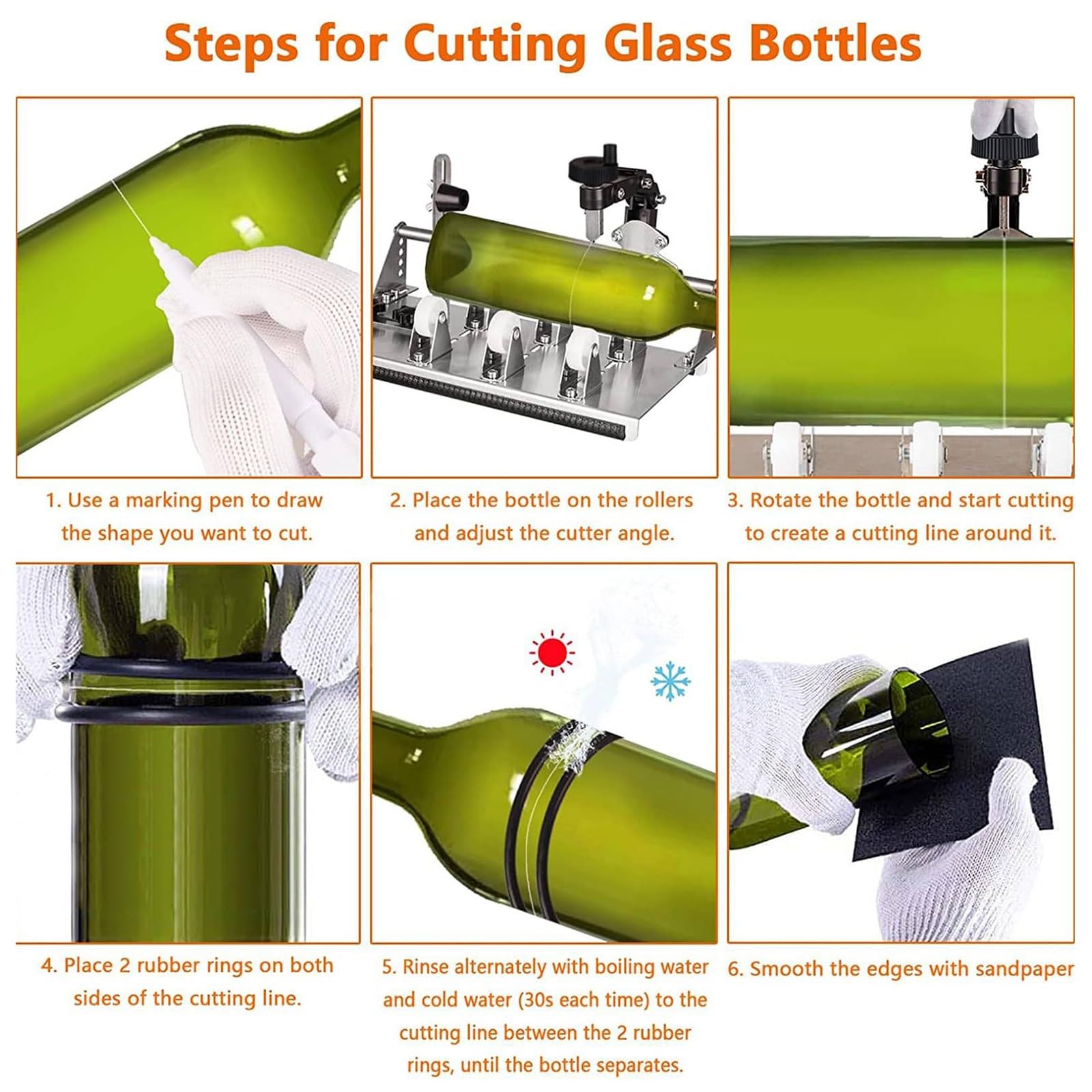 Kit Professionale Per Tagliare Bottiglie Di Vetro, Tagliavetro Di Precisione Fai Da Te, Per Bottiglie Quadrate, Rotonde E Irregolari, Strumenti Per Tagliare Bottiglie Wine Fix