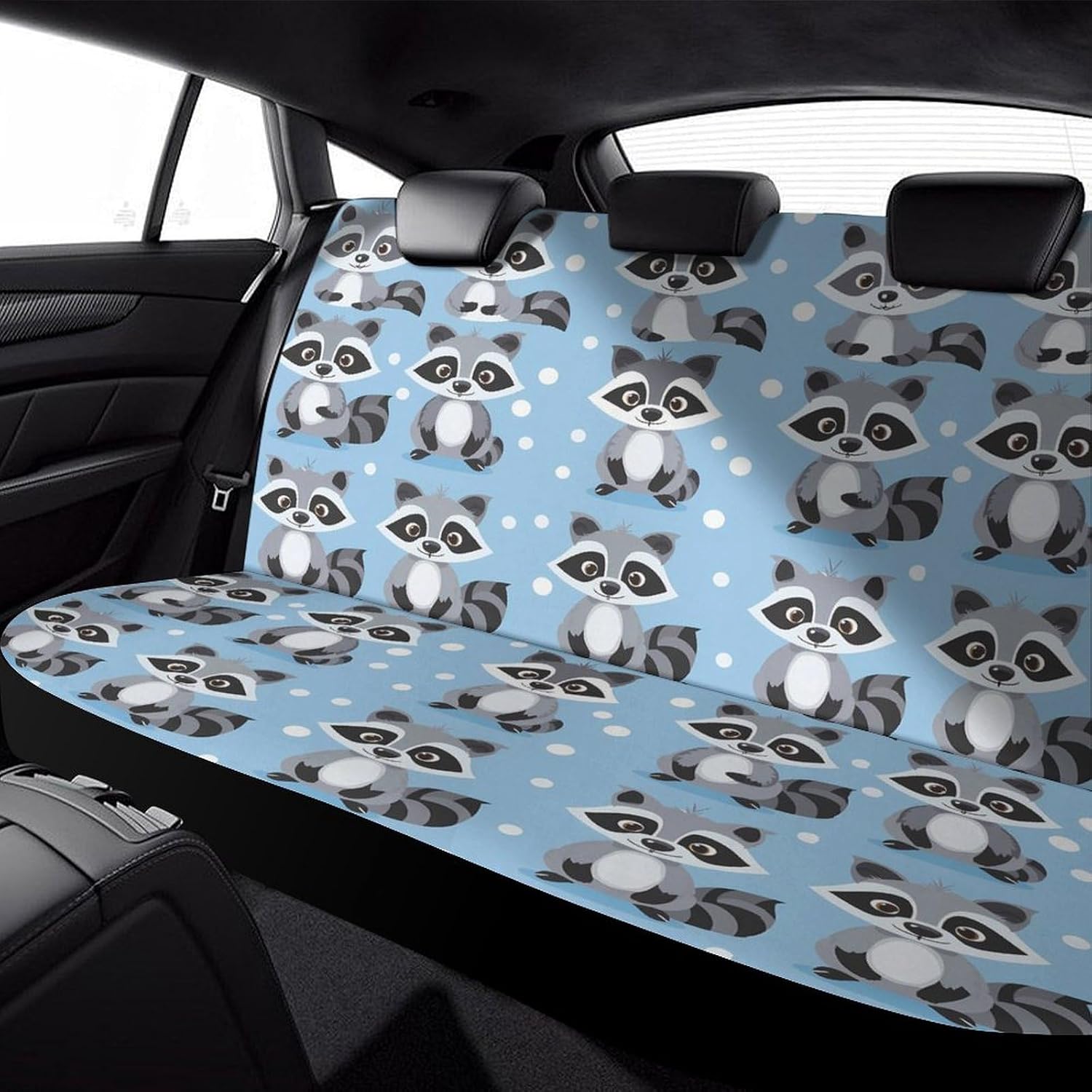 Raccoon Car Seat Cover Print Rear Bench Seat Cover Car Seat Protector Car Interior Accessories for Women Men