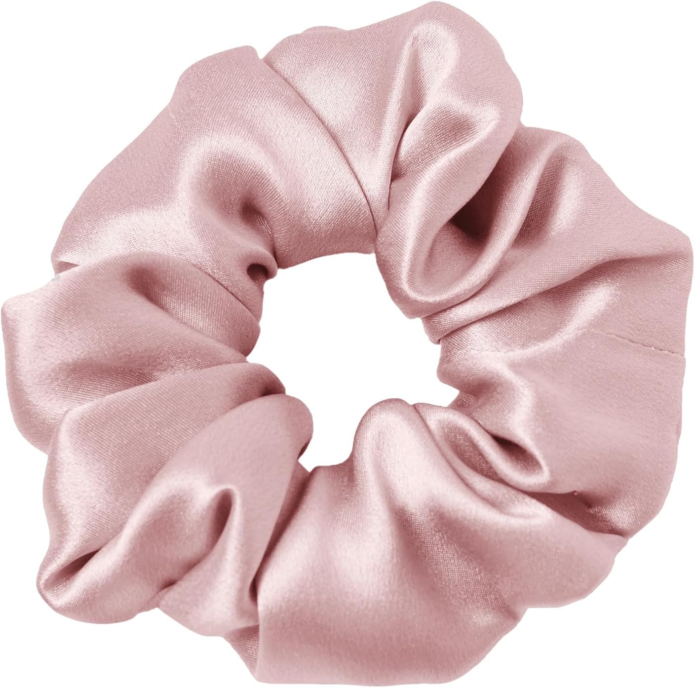 LILYSILK Silk Hair Scrunchies for Frizz&Breakage Prevention, 100% Mulberry Silk Hair Ties No Damage, Elastic Silk ponytail Holders, 1Pc, Rosy Pink